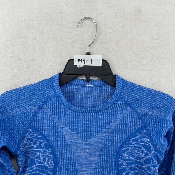 Lululemon RestlessShirt Womens 2XS Blue Knit Ribbed Compression Long Sleeve - Picture 11 of 11